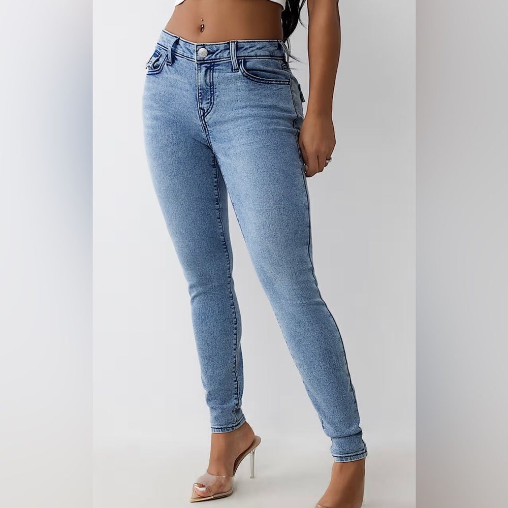 True Religion JENNIE MID RISE CURVY SKINNY‎ JEAN Sz 25